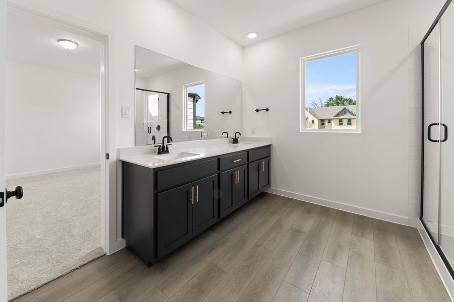 Primary Bathroom Representative Photo featuring the Noir Collection Primary Bathroom Representative Photo featuring the Noir Collection