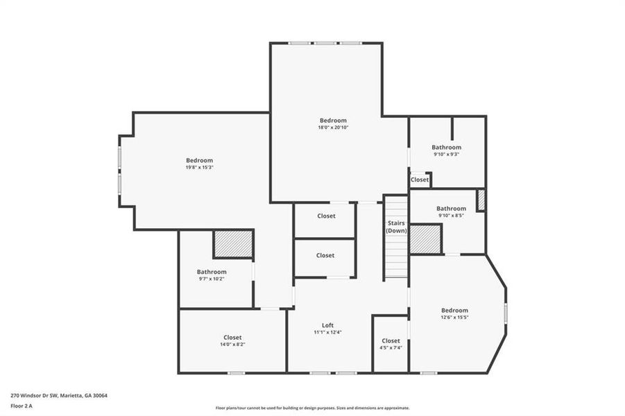 2D floor plan layout of this home in , Marietta, GA (Image 7). 2D floor plan layout of this home in , Marietta, GA (Image 7).