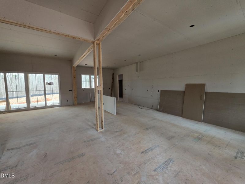 Kitchen dining living from foyer