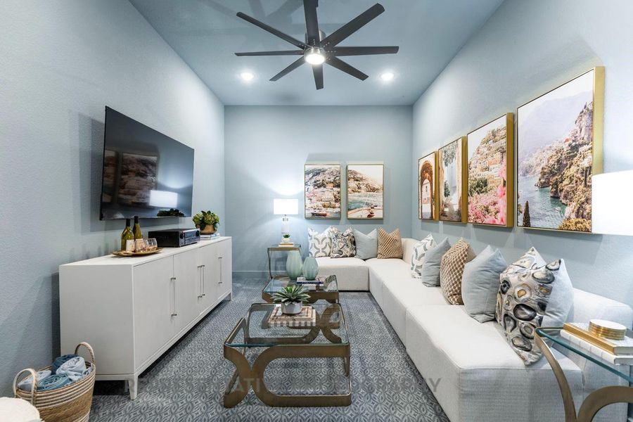 Furnished interior view inside a new home in Meridiana: 65ft. lots, Manvel (Image 9).