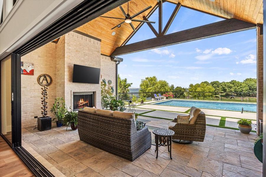 Exterior details and patio area of a home in , Heath (Image 24).