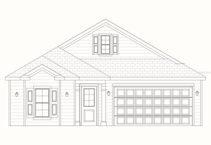 Exterior rendering of this home design in Fairway Pointe at West End, Newberry, FL (Image 1). Exterior rendering of this home design in Fairway Pointe at West End, Newberry, FL (Image 1).