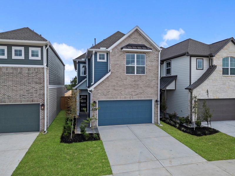 Front exterior of a new home in Bridgeland, Cypress, TX, highlighting curb appeal (Image 17).
