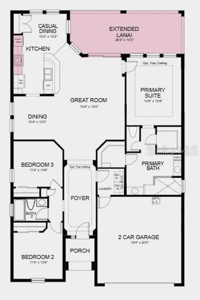 2D floor plan layout of this home in Timber Ridge, Plant City, FL (Image 2). 2D floor plan layout of this home in Timber Ridge, Plant City, FL (Image 2).