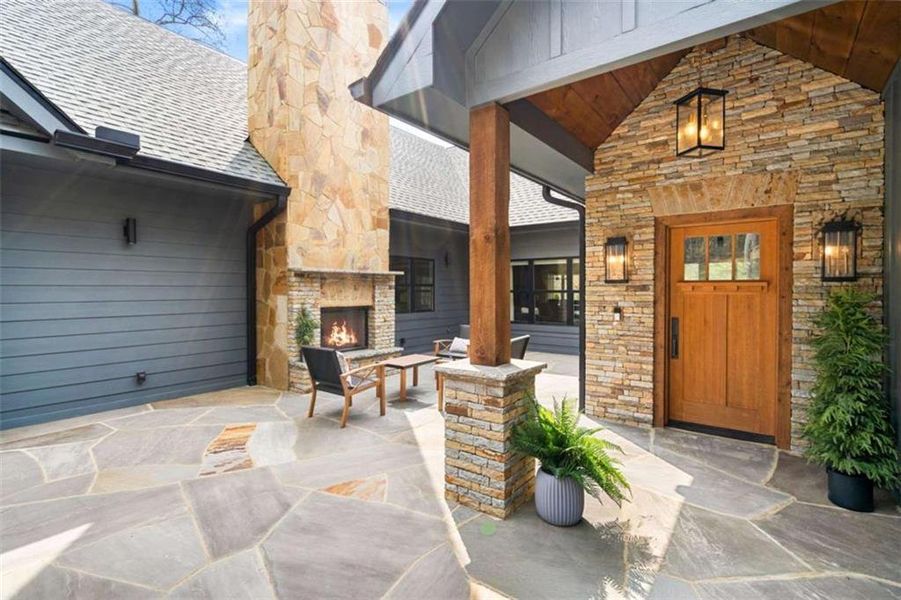 Exterior details and patio area of a home in , Ellijay (Image 35).