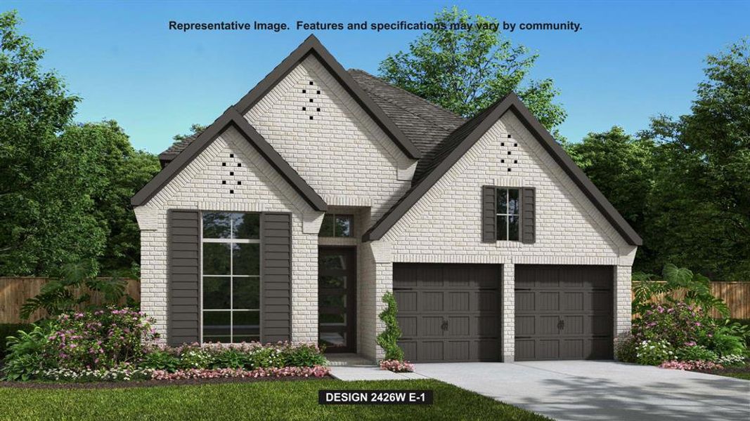 Front exterior of a new home in Devonshire, Forney, TX, highlighting curb appeal (Image 1). Front exterior of a new home in Devonshire, Forney, TX, highlighting curb appeal (Image 1).