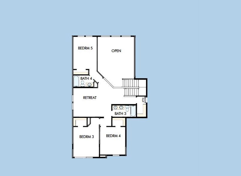 2D floor plan layout for the The Manuka by David Weekley Homes in Audubon – Vision Collection, Magnolia, TX (Image 3).