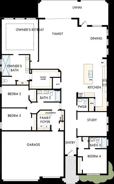 2D floor plan layout of this home in Lakeview Crossing – Classic Series, Sarasota, FL (Image 5). 2D floor plan layout of this home in Lakeview Crossing – Classic Series, Sarasota, FL (Image 5).