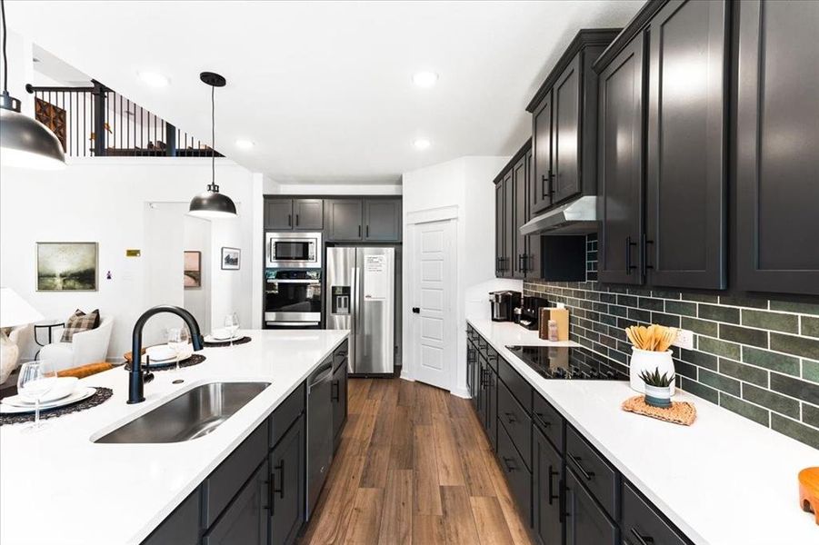 Furnished interior view inside a new home in Keeneland 50s, Aubrey (Image 8). Furnished interior view inside a new home in Keeneland 50s, Aubrey (Image 8).