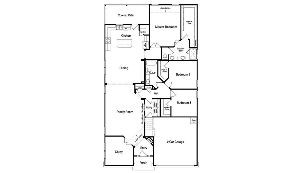 2D floor plan layout for the The Driftwood by D.R. Horton in Veranda, San Antonio, TX (Image 3).