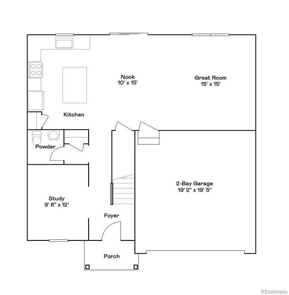 2D floor plan layout of this home in Percheron: The Camden Collection, Colorado Springs, CO (Image 3).