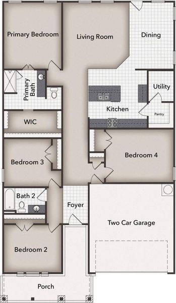 2D floor plan layout of this home in Harrington Trails, New Caney, TX (Image 2). 2D floor plan layout of this home in Harrington Trails, New Caney, TX (Image 2).