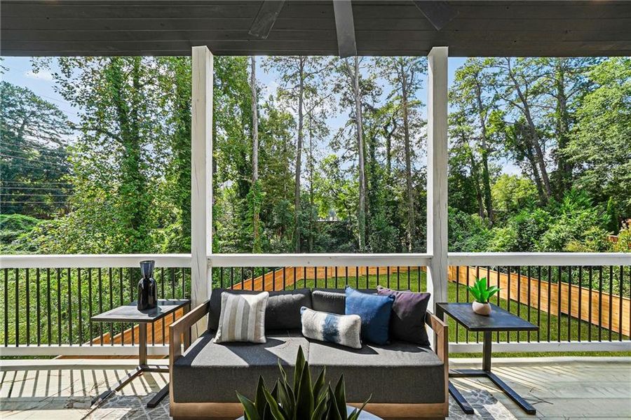Exterior details and patio area of a home in , Atlanta (Image 36).