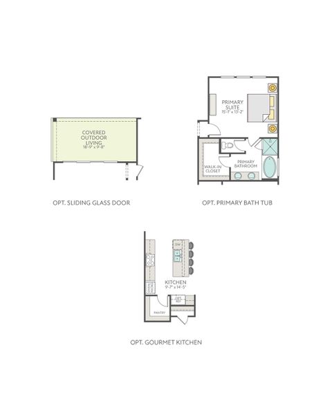 2D floor plan layout for the Aspen by Tri Pointe Homes in Lariat, Liberty Hill, TX (Image 5).