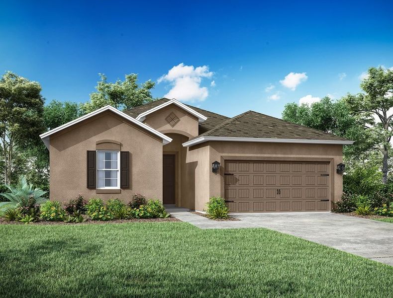 Front exterior of a new home in The Sanctuary – Resort Collection, Punta Gorda, FL, highlighting curb appeal (Image 10). Front exterior of a new home in The Sanctuary – Resort Collection, Punta Gorda, FL, highlighting curb appeal (Image 10).
