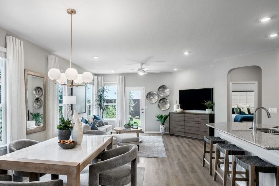 Representative furnished interior of a home built from the Plan 1702 Modeled by KB Home in Stoney Chase, Del Valle (Image 5). Representative furnished interior of a home built from the Plan 1702 Modeled by KB Home in Stoney Chase, Del Valle (Image 5).