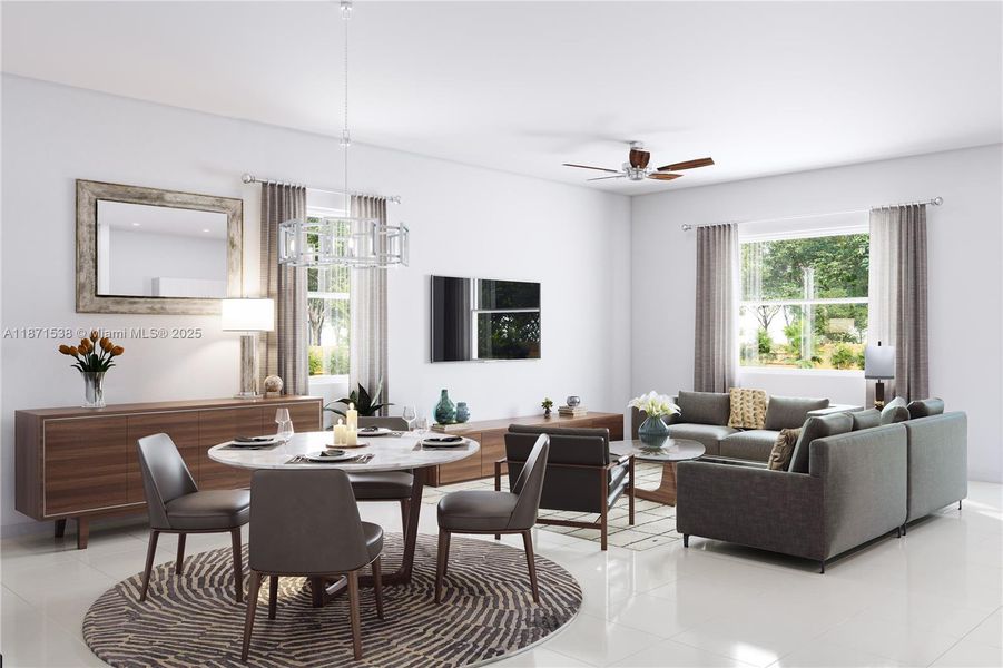 Furnished interior view inside a new home in Acacia Groves, Miami (Image 7).