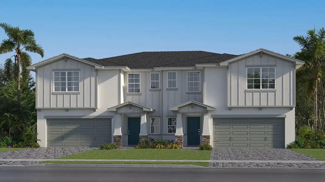 Front exterior of a new home in Arden, Loxahatchee, FL, highlighting curb appeal (Image 1). Front exterior of a new home in Arden, Loxahatchee, FL, highlighting curb appeal (Image 1).