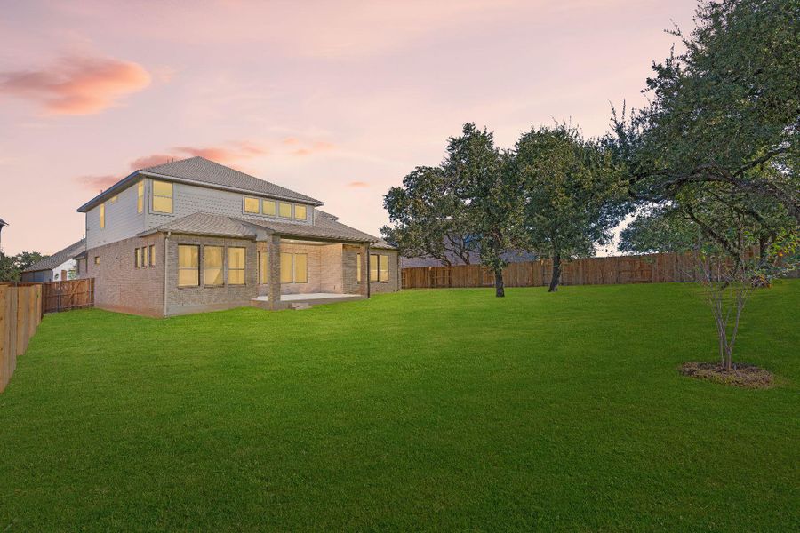 Rear of Home and Private Backyard