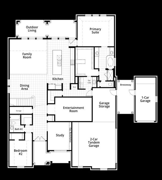 2D floor plan layout for the 221G by Highland Homes in Quail Hollow, Rockwall, TX (Image 3). 2D floor plan layout for the 221G by Highland Homes in Quail Hollow, Rockwall, TX (Image 3).