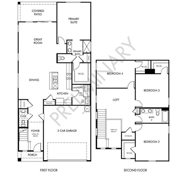 2D floor plan layout for the Park by Meritage Homes in Sonora at Entrada del Pueblo, Sahuarita, AZ (Image 3).
