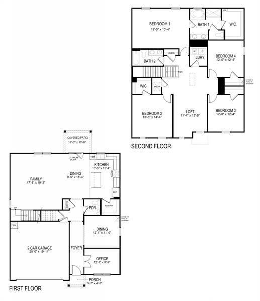 2D floor plan layout of this home in Falcon Landing, Gainesville, GA (Image 5).