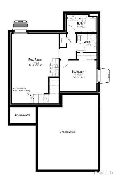 2D floor plan layout of this home in Buffalo Highlands – Commerce City, Commerce City, CO (Image 7).