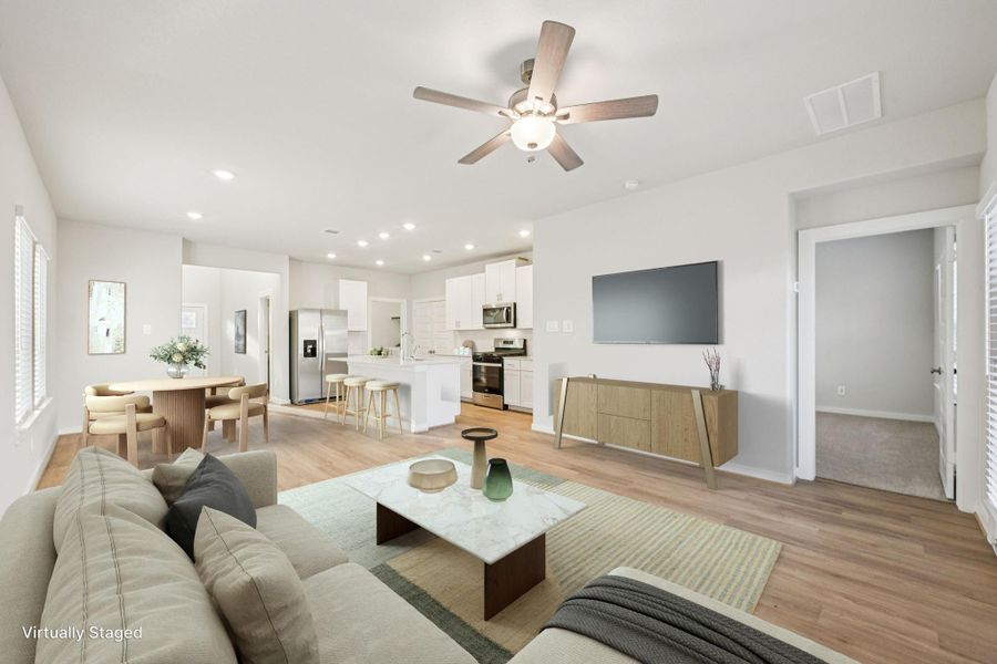 Furnished interior view inside a new home in Landing Meadows - Traditional Series, New Caney (Image 14). Furnished interior view inside a new home in Landing Meadows - Traditional Series, New Caney (Image 14).