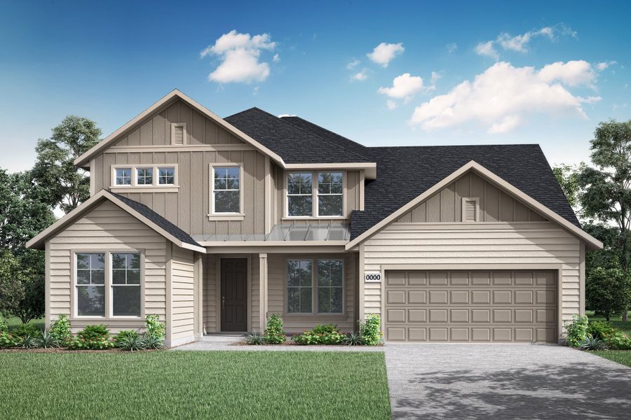 Representative exterior photo of a completed home built from the Logan by Tri Pointe Homes in Painted Tree, McKinney, TX (Image 17).