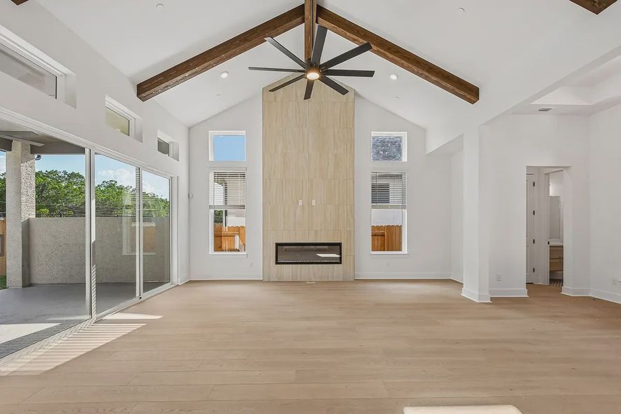 Representative unfurnished interior of a home built from the Raegan by Chesmar Homes in Sweetwater, Austin (Image 13). Representative unfurnished interior of a home built from the Raegan by Chesmar Homes in Sweetwater, Austin (Image 13).