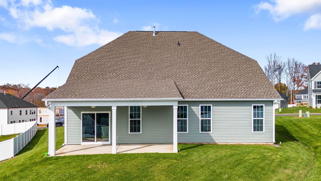 Exterior details and patio area of a home in Hanes Lake, Winston-Salem (Image 22).