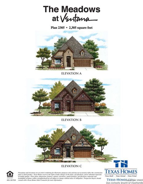 Exterior rendering of this home design in Ventana, Bulverde, TX (Image 6).