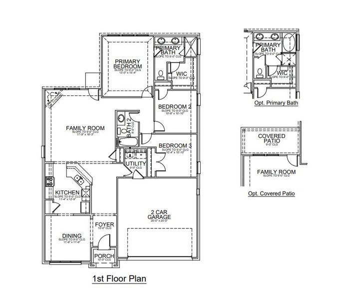 2D floor plan layout for the Iris by Megatel Homes in Kensington Gardens, Dallas, TX (Image 2).