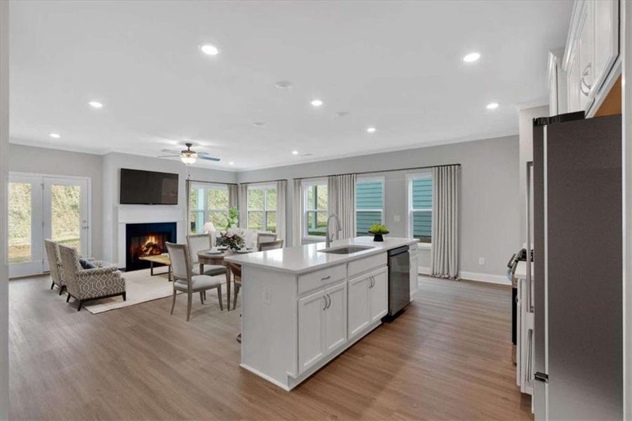 Furnished interior view inside a new home in Heritage Pointe at The Georgian, Villa Rica (Image 7). Furnished interior view inside a new home in Heritage Pointe at The Georgian, Villa Rica (Image 7).