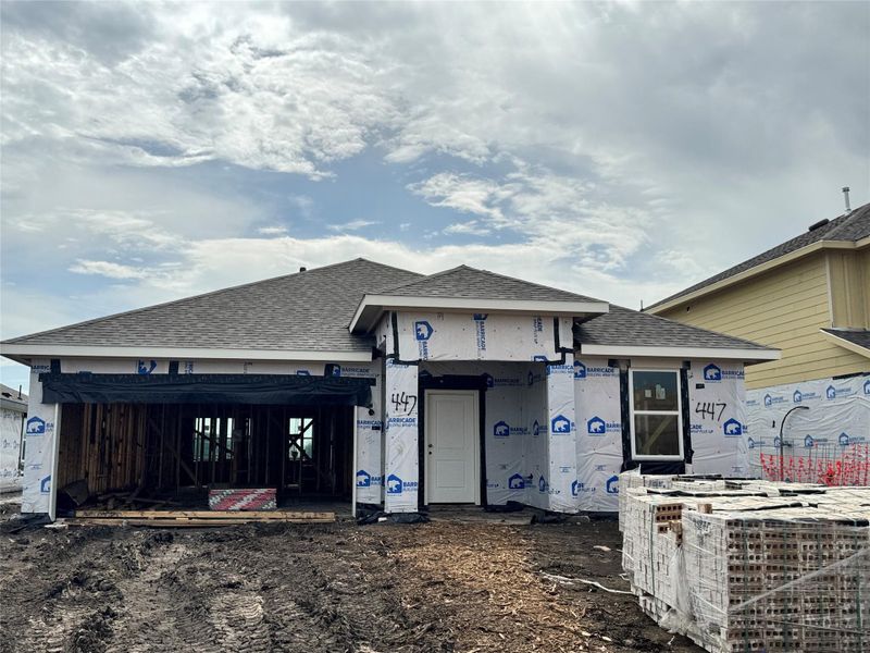 One story home with 4 bedrooms, 3 bathrooms, and 2 car garage.