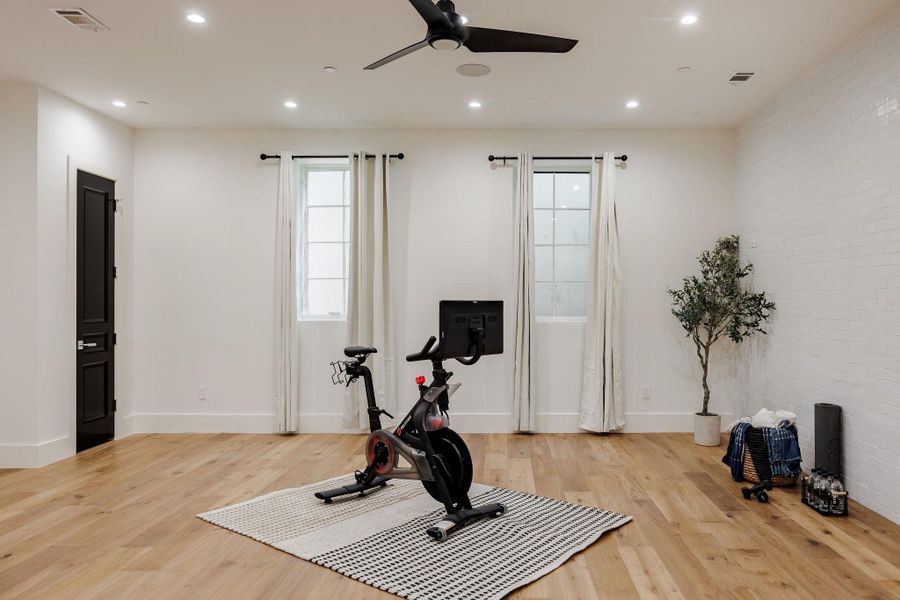 A modern wellness studio thoughtfully designed for balance, focus, and rejuvenation can be found on the lower level and offers endless opportunities. A modern wellness studio thoughtfully designed for balance, focus, and rejuvenation can be found on the lower level and offers endless opportunities.