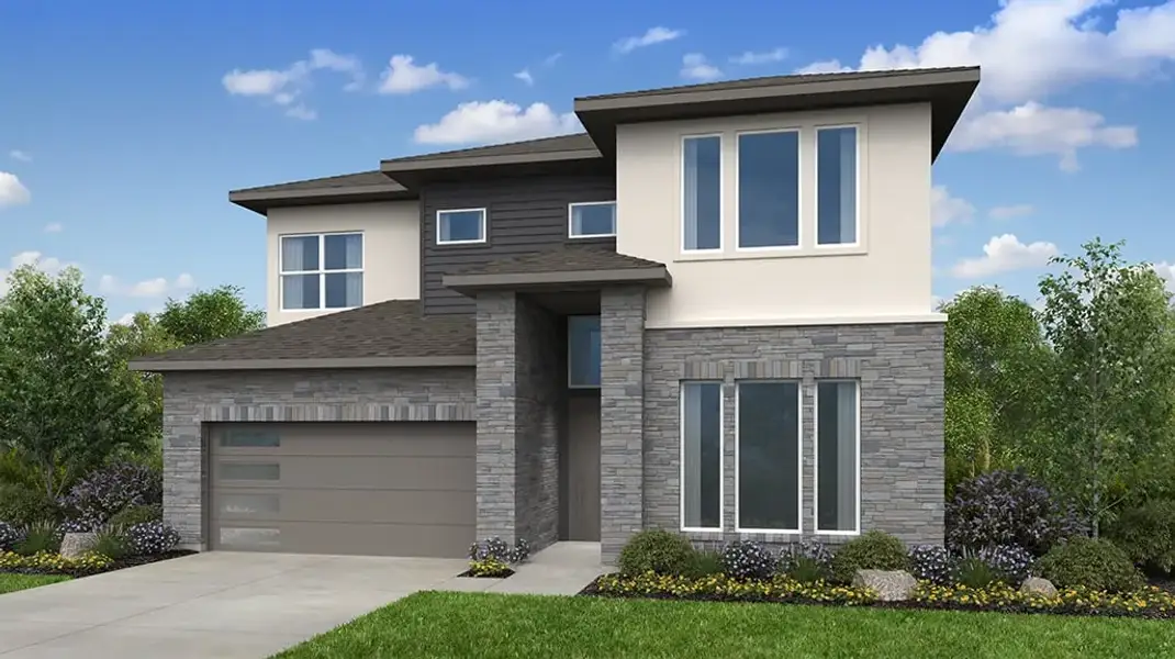 Representative exterior photo of a completed home built from the Balcones by Taylor Morrison in Eastwood, Manor, TX (Image 22).