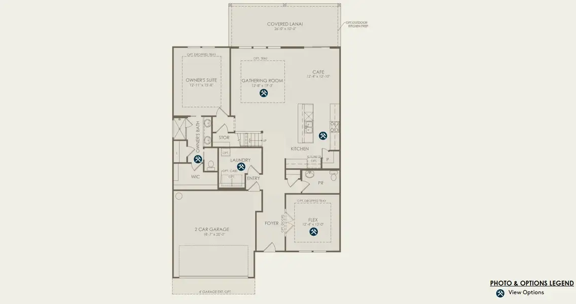 2D floor plan layout for the Whitestone by Pulte Homes in Lakeview Estates, Palm Coast, FL (Image 4).
