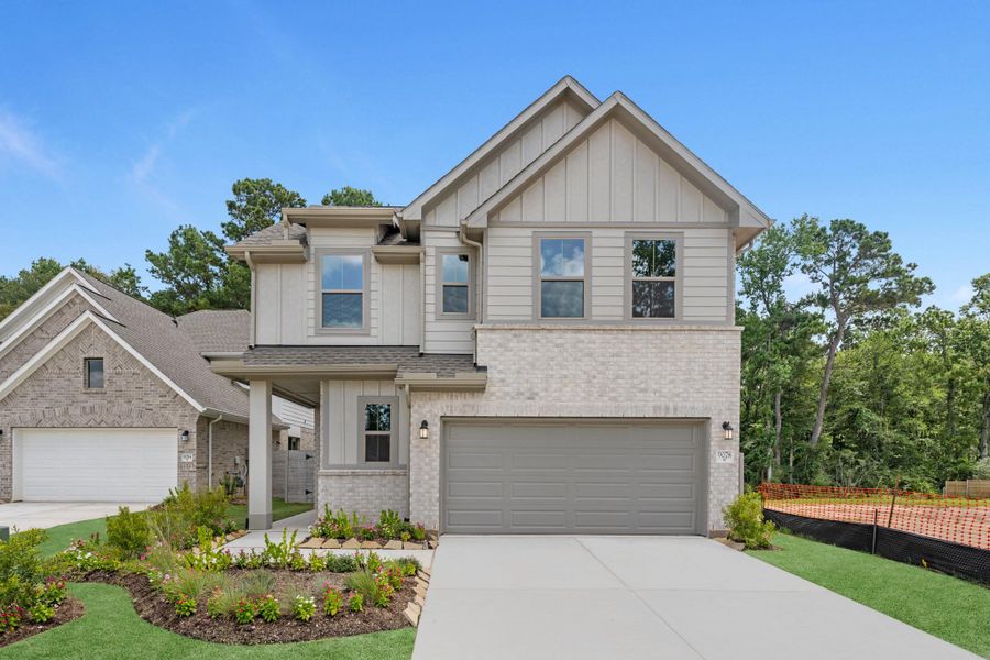Front exterior of a new home in Two Step Farm, Montgomery, TX, highlighting curb appeal (Image 24).