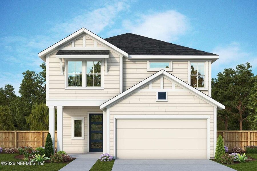Front exterior of a new home in , St. Augustine, FL, highlighting curb appeal (Image 1). Front exterior of a new home in , St. Augustine, FL, highlighting curb appeal (Image 1).
