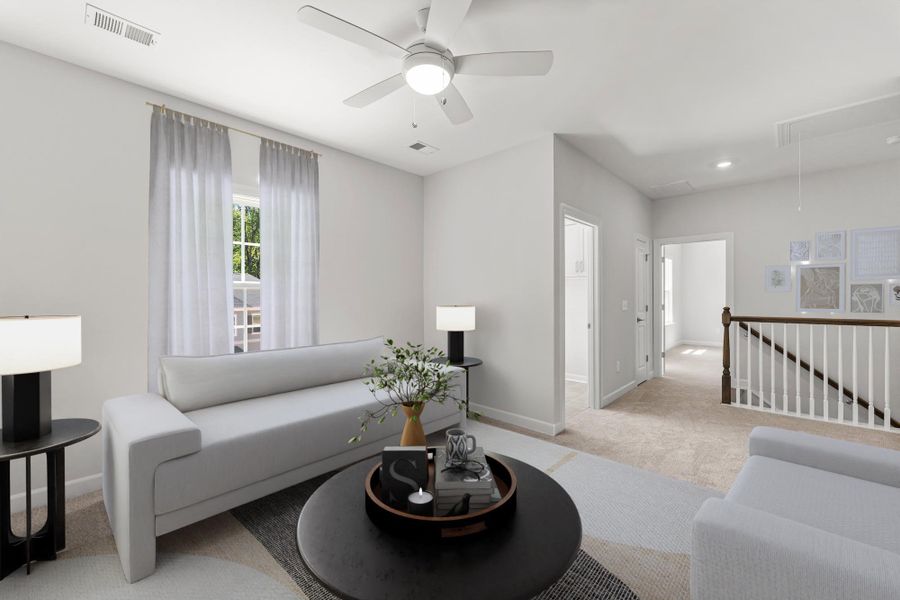 Representative furnished interior of a home built from the Cooper - Vanguard Collection by Mungo Homes in Grand Park, Leland (Image 5).