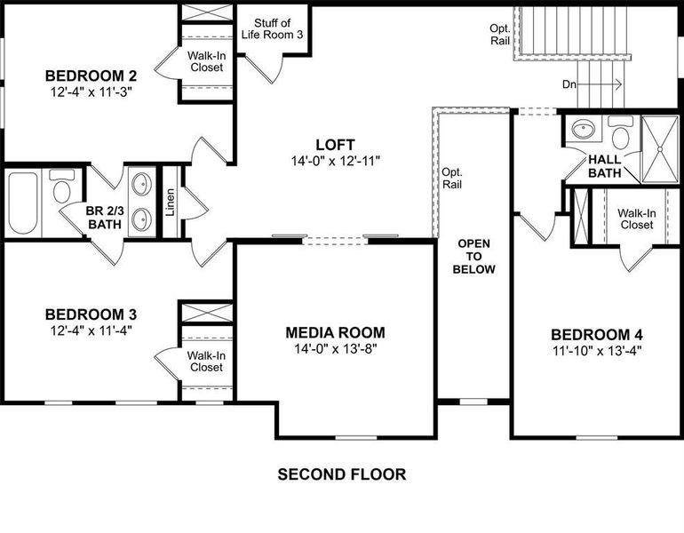 2D floor plan layout of this home in Timberbrook, Justin, TX (Image 4).