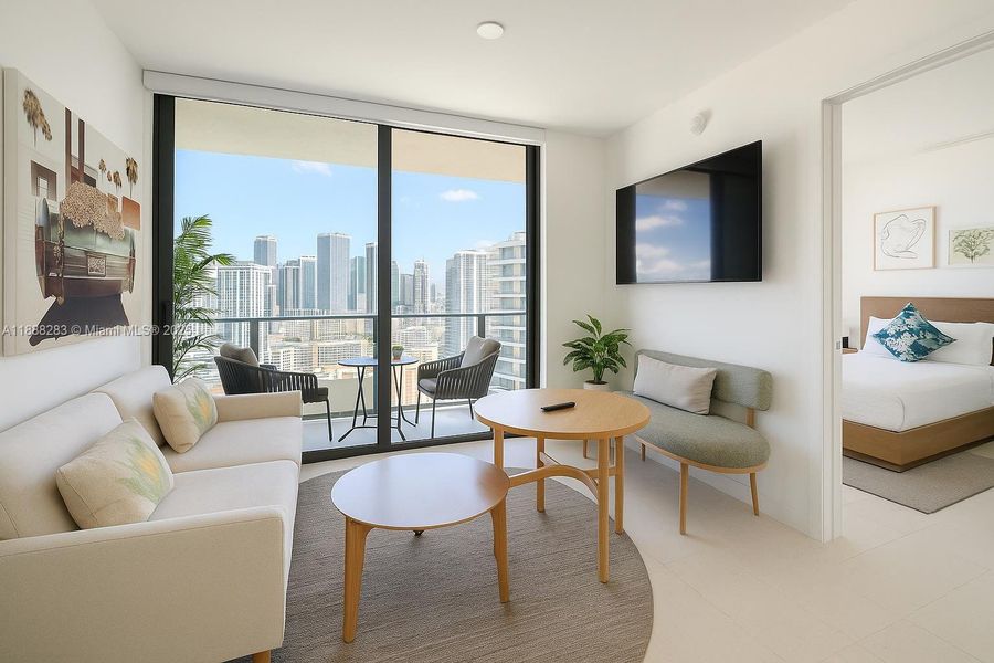 Furnished interior view inside a new home in , Miami (Image 9).