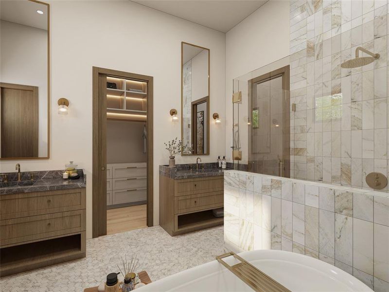 Furnished interior view inside a new home in , Dallas (Image 11).