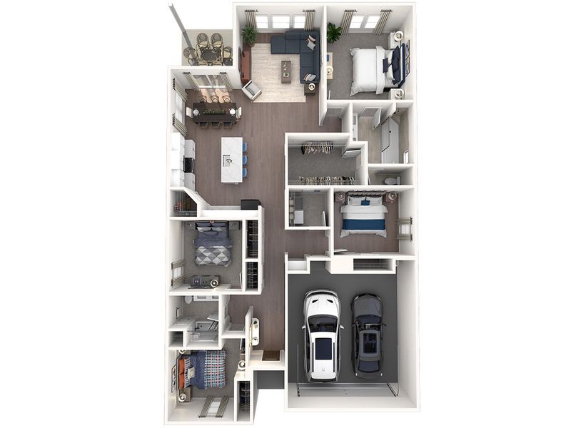 2D floor plan layout for the Newport by Meritage Homes in Mansker Farms - Bronze Series, Hendersonville, TN (Image 4).