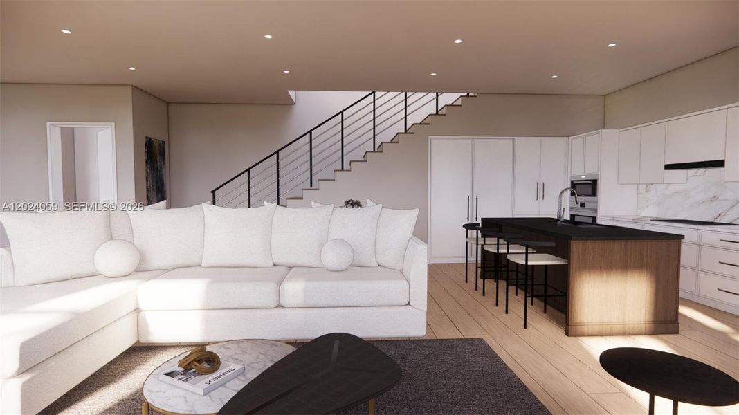 Furnished interior view inside a new home in , Miami (Image 7).