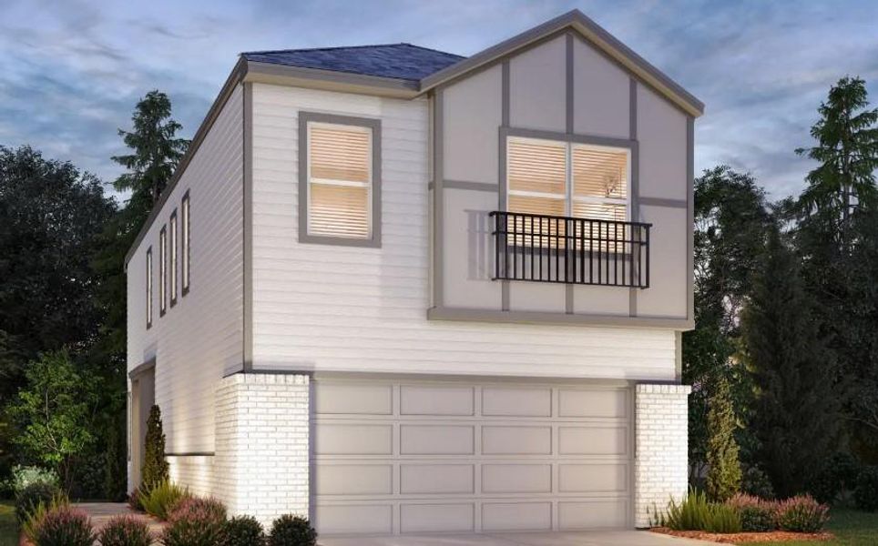 Front exterior of a new home in Cole Creek Crossing, Houston, TX, highlighting curb appeal (Image 1). Front exterior of a new home in Cole Creek Crossing, Houston, TX, highlighting curb appeal (Image 1).