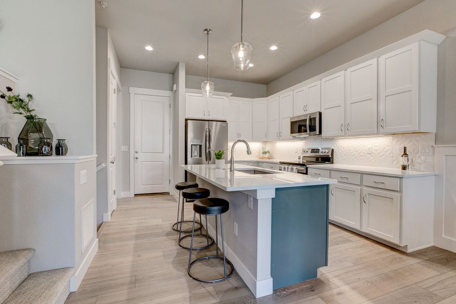 Representative furnished interior of a home built from the The Barrington 2 by Landmark Homes in Highlands at Fox Hill, Longmont (Image 5). Representative furnished interior of a home built from the The Barrington 2 by Landmark Homes in Highlands at Fox Hill, Longmont (Image 5).