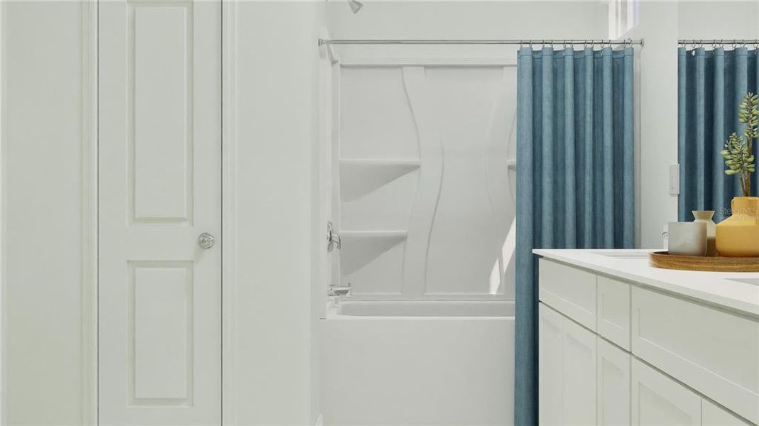 Virtually staged. Main bathroom suite Virtually staged. Main bathroom suite