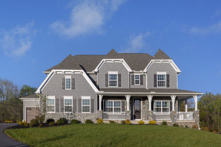 Representative exterior photo of a completed home built from the Hawthorne by Keystone Custom Homes in Arbor Gate, Simpsonville, SC (Image 25).